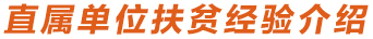 直屬單位扶貧經驗介紹