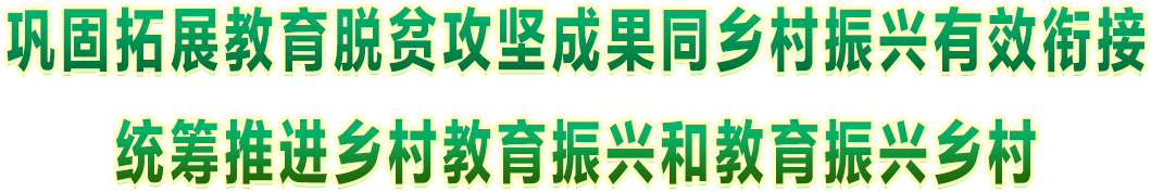 鞏固拓展教育脫貧攻堅成果同鄉村振興有效銜接 統籌推進鄉村教育振興和教育振興鄉村