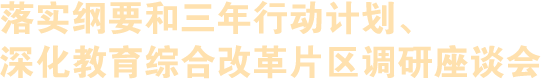 落實綱要和三年行動計劃、深化教育綜合改革片區調研座談會