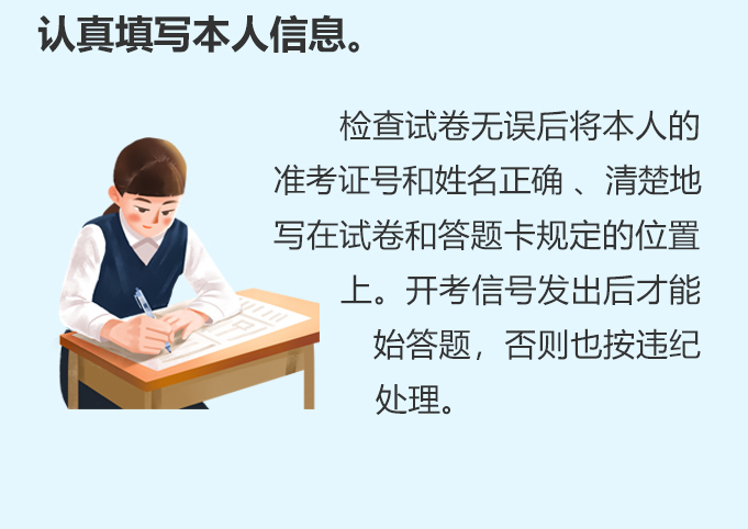 認真填寫本人信息。